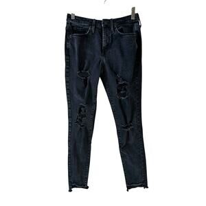 Mossimo Women’s High Rise Skinny Distressed Jeans Black Size 27 or 4 Regular